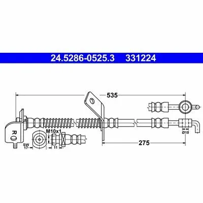 ATE 24.5286-0525.3 Flessibile del Freno Offerta