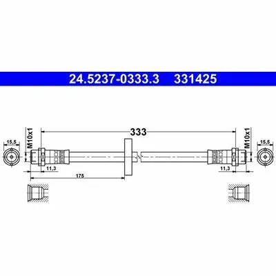 ATE 24.5237-0333.3 Flessibile del Freno Pagamento Sicuro