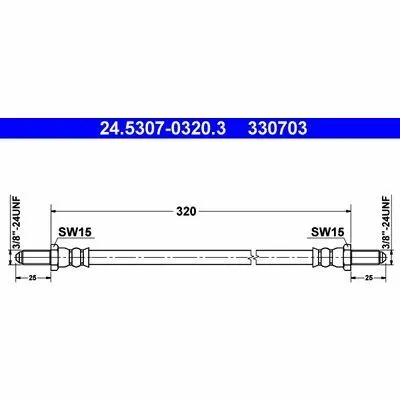 ATE 24.5307-0320.3 Flessibile del Freno Esclusivo