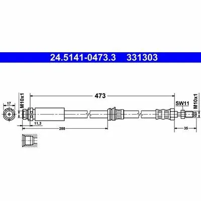 ATE 24.5141-0473.3 Flessibile del Freno Compra Adesso