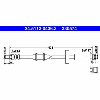 Promozione Esclusiva ATE 24.5112-0436.3 Flessibile del Freno