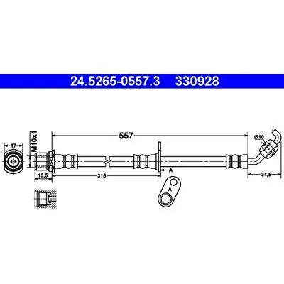 Sconto ATE 24.5265-0557.3 Flessibile del Freno