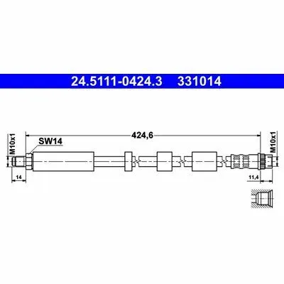 ATE 24.5111-0424.3 Flessibile del Freno Popolare