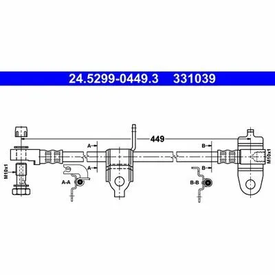 ATE 24.5299-0449.3 Flessibile del Freno Reso Gratuito