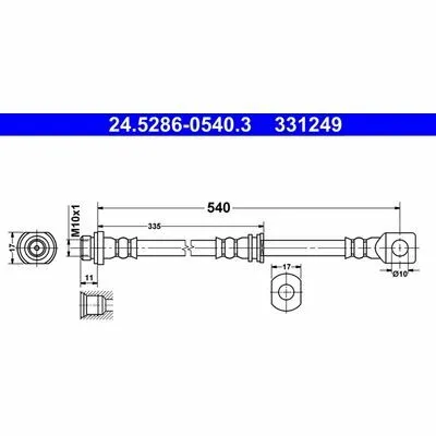 ATE 24.5286-0540.3 Flessibile del Freno Reso Gratuito