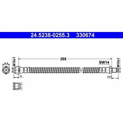 ATE 24.5238-0255.3 Flessibile del Freno Affare