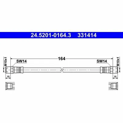 Promozione Esclusiva ATE 24.5201-0164.3 Flessibile del Freno