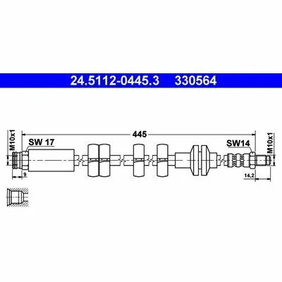 ATE 24.5112-0445.3 Flessibile del Freno Più Venduto