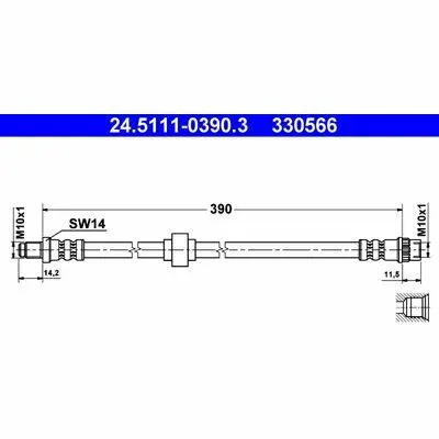 ATE 24.5111-0390.3 Flessibile del Freno Prezzo Basso