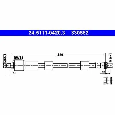 Compra Online ATE 24.5111-0420.3 Flessibile del Freno