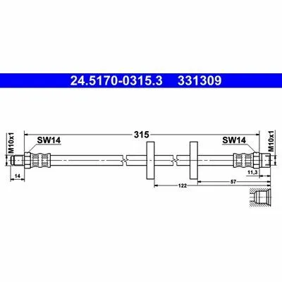 ATE 24.5170-0315.3 Flessibile del Freno Vendita Finale