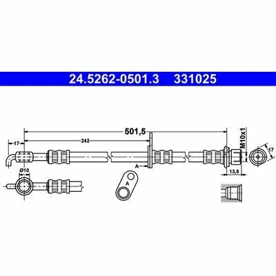 ATE 24.5262-0501.3 Flessibile del Freno Novità