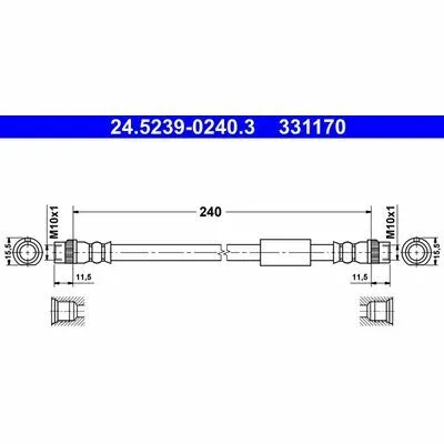 Consegna Rapida ATE 24.5239-0240.3 Flessibile del Freno