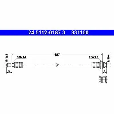 ATE 24.5112-0187.3 Flessibile del Freno Professionale