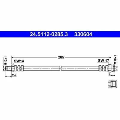 ATE 24.5112-0285.3 Flessibile del Freno Offerta Speciale