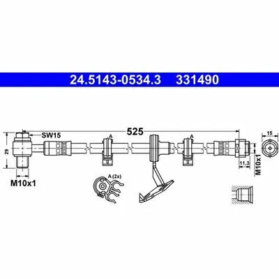 Ultima Occasione ATE 24.5143-0534.3 Flessibile del Freno
