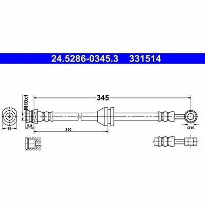 Nuova Collezione ATE 24.5286-0345.3 Flessibile del Freno