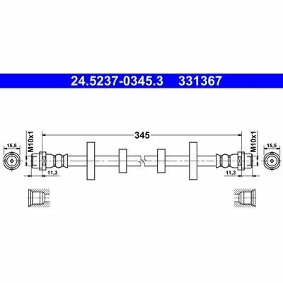 ATE 24.5237-0345.3 Flessibile del Freno Saldi