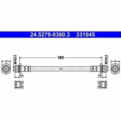 ATE 24.5279-0360.3 Flessibile del Freno Ultime Pezzi