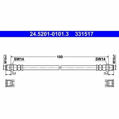 Nuova Collezione ATE 24.5201-0101.3 Flessibile del Freno