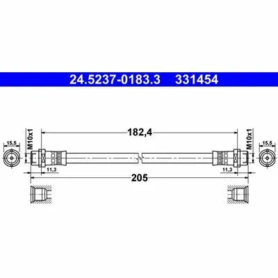 Prezzo Ridotto ATE 24.5237-0183.3 Flessibile del Freno