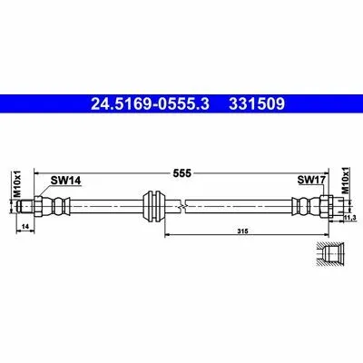 Compra Adesso ATE 24.5169-0555.3 Flessibile del Freno