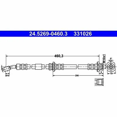 ATE 24.5269-0460.3 Flessibile del Freno Offerta