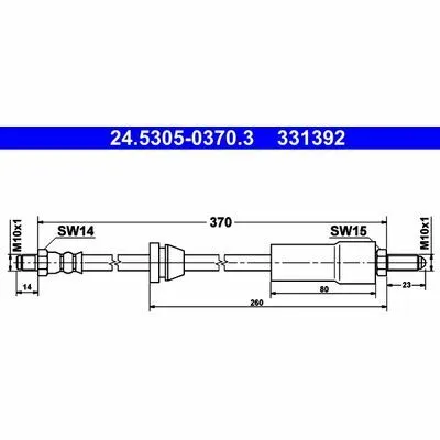 ATE 24.5305-0370.3 Flessibile del Freno Offerta Speciale