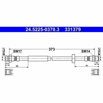 ATE 24.5225-0370.3 Flessibile del Freno Quantità Limitata