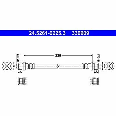ATE 24.5261-0225.3 Flessibile del Freno Acquista Ora