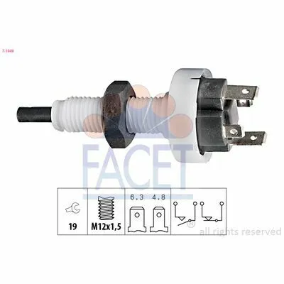 FACET Made in Italy - OE Equivalent 7.1049 Interruttore Luce Freno Pagamento Sicuro