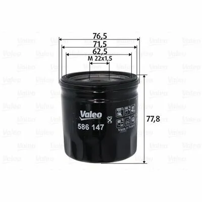 VALEO 586147 Filtro Olio Prezzo Conveniente