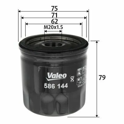 VALEO 586144 Filtro Olio Spedito Oggi