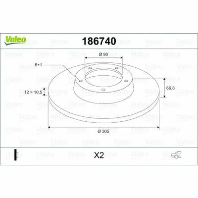 Compra Online VALEO 186740 Disco Freno