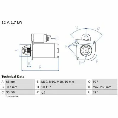 Ultime Pezzi BOSCH 0 986 013 200 Motorino d‘Avviamento