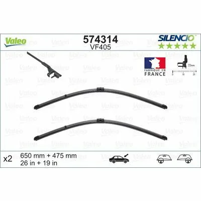 Prezzo Ridotto VALEO SILENCIO FLAT BLADE SET 574314 Spazzola Tergi