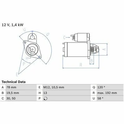BOSCH 0 986 019 361 Motorino d‘Avviamento Compra Online