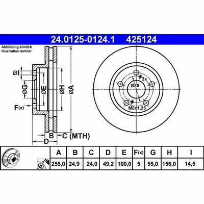 ATE 24.0125-0124.1 Disco Freno Sconto