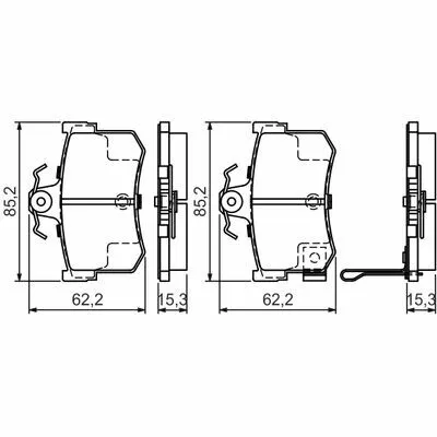 Compra Oggi Stesso BOSCH 0 986 424 568 Kit Pastiglie Freno, Freno a Disco