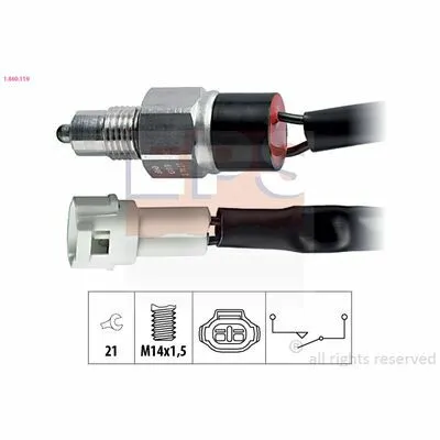 Ultime Pezzi EPS Made in Italy - OE Equivalent 1.860.119 Interruttore, Luce di Retromarcia
