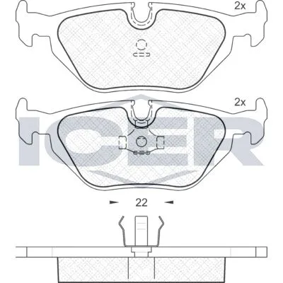 Nuovo Arrivo ICER 181174 Kit Pastiglie Freno, Freno a Disco