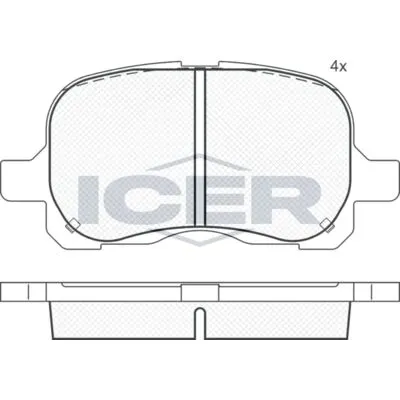 ICER 181408 Kit Pastiglie Freno, Freno a Disco Professionale
