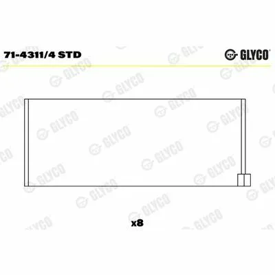 GLYCO 71-4311/4 STD Semicuscinetto di Testa Della Biella Soddisfatti O Rimborsati