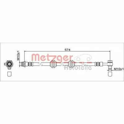 METZGER 4111760 Flessibile del Freno Più Venduto