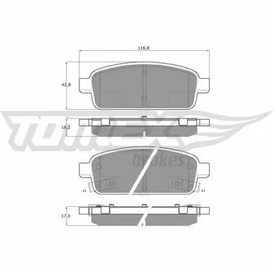TOMEX BRAKES TX 16-52 Kit Pastiglie Freno, Freno a Disco Saldi