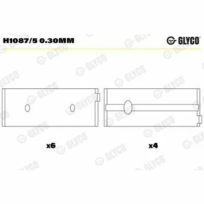 GLYCO H1087/5 0.30mm Semicuscinetto Albero a Gomiti Ordina Subito