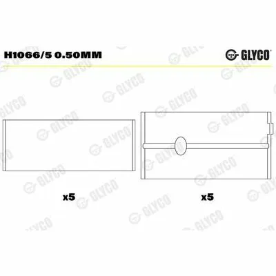 GLYCO H1066/5 0.50mm Semicuscinetto Albero a Gomiti Vendita Finale