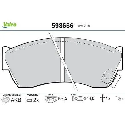 VALEO 598666 Kit Pastiglie Freno, Freno a Disco Ultima Occasione