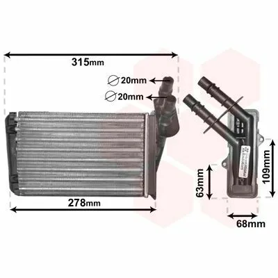 Novità VAN WEZEL 43006228 Scambiatore Calore, Riscaldamento Abitacolo
