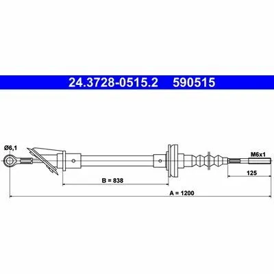 Compra Adesso ATE 24.3728-0515.2 Cavo Comando, Comando Frizione